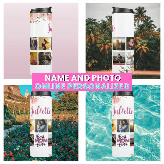 Bloemige Beste Moeder Ooit Moeder Fotocollage Thermosbeker
