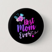 Bloemige Beste Moeder Ooit Ronde Button 5,7 Cm (Voorkant)