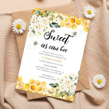 Bloemige Bij Baby Shower Geslacht Neutraal