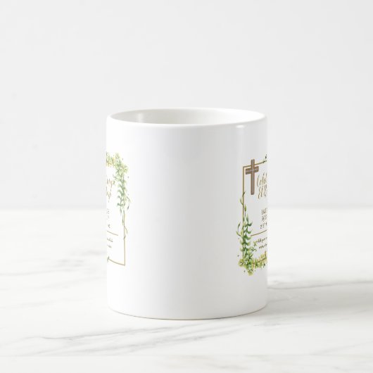 Bloemige bladBautizo Bautismo Doopnaamverzen Koffiemok (Center)