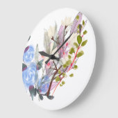 Bloemige Bladeren Kunst – Elegante Bloemen en Bota Grote Klok (Hoek)