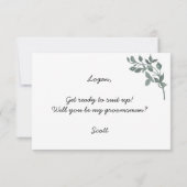 Bloemige bladeren Wil je mijn getuige zijn Kaart (Achterkant)