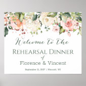 Bloemige, bladervolle welkomstbord voor repetitied poster (Voorkant)