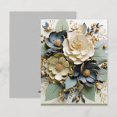 Bloemige blanco kaart met envelop (Voorkant / Achterkant)