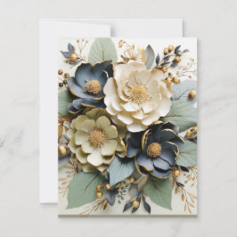 Bloemige blanco kaart met envelop