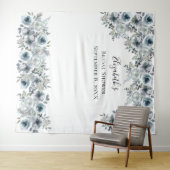 Bloemige Blauwe Achtergrond Foto Prop Bruids Showe Wandkleed (In Situ (horizontaal))