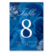 Bloemige Blauwe Aquarel Ombre Navy Rozen Kaart (Voorkant)