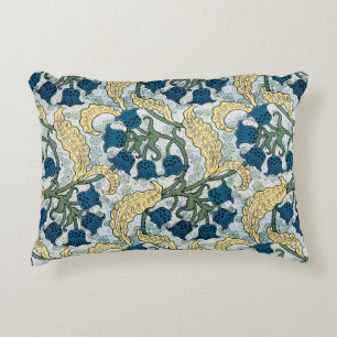 Bloemige blauwe bloemen lelietje-heerlijkheid-vall decoratief kussen