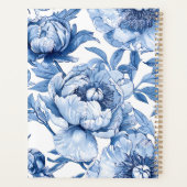 Bloemige blauwe chinoiserie bloem aangepaste bruid planner (Achterkant)
