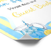 Bloemige Blauwe Citroen Hoofdklem Bruiloftsgast Poster (Hoek)