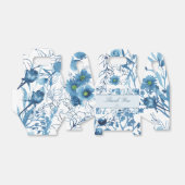 Bloemige blauwe dank je wel  bedankdoosjes (Uitgevouwen)