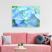 Bloemige blauwe hortensia bloemen kunstprinten canvas afdruk (Insitu (Woonkamer))