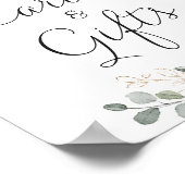 Bloemige blauwe hortensia groene huwelijkskaarten  poster (Hoek)