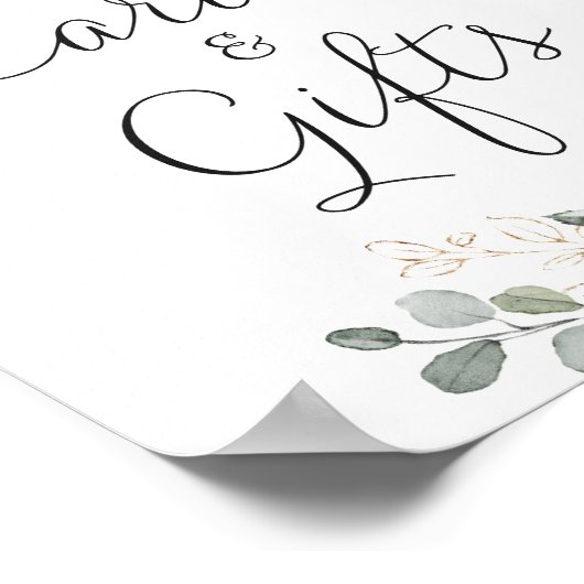 Bloemige blauwe hortensia groene huwelijkskaarten  poster (Hoek)