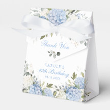 Bloemige Blauwe Hortensia Verjaardagsfeest Bedankt