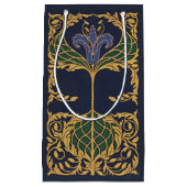 Bloemige Blauwe Lelie Art Nouveau Klein Cadeauzakje (Voorkant)