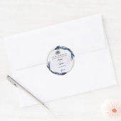 Bloemige blauwe nikkah favorietenstickers ronde sticker (Envelop)