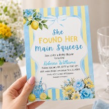Bloemige blauwe streep Main Squeeze bruiloftsfeest