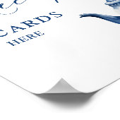 Bloemige Blauwe Thee Party Bruiloft Shower Receptk Poster (Hoek)