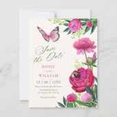 Bloemige bloei kunst bruiloft save the date (Voorkant)