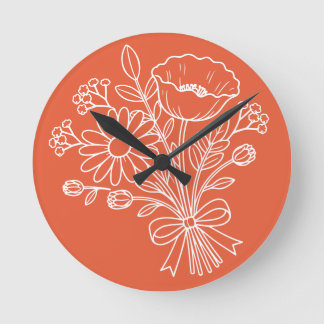 Bloemige Bloem Klok Ontwerp
