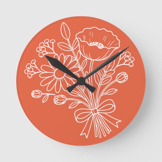 Bloemige Bloem Klok Ontwerp (Voorkant)