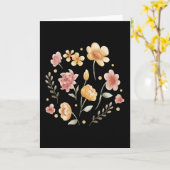 Bloemige bloemen en bladeren waterverf kaart (Gele Bloem)