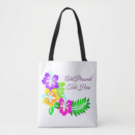 Bloemige bloemen gepersonaliseerde boodschappentas tote bag