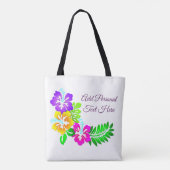 Bloemige bloemen gepersonaliseerde boodschappentas tote bag (Achterkant)