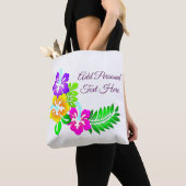 Bloemige bloemen gepersonaliseerde boodschappentas tote bag (Dichtbij)