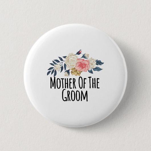 Bloemige Bloemen Grappige Moeder Van De Bruidegom Ronde Button 5,7 Cm (Voorkant)