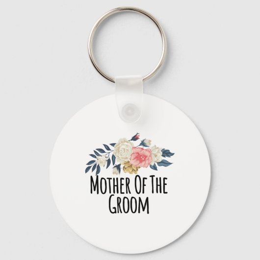 Bloemige Bloemen Grappige Moeder Van De Bruidegom  Sleutelhanger (Voorkant)