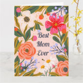 Bloemige bloemen mama's groet kaart (Gele Bloem)