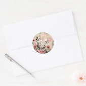 Bloemige bloemen ronde sticker (Envelop)