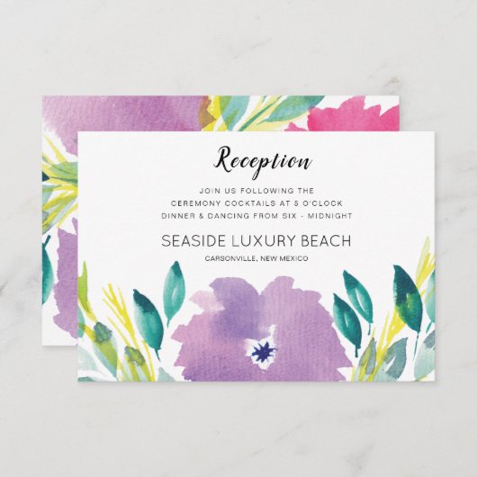 Bloemige bloesem ontvangstkaart kaart (Voorkant / Achterkant)