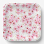 Bloemige Bloesem Print Papieren Bordje (Voorkant)