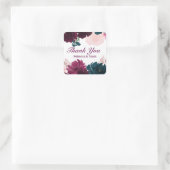 Bloemige Bloesems Pruim Bedankt - Vierkante Sticke Sticker (Tas)
