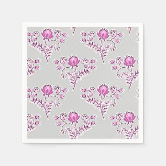 Bloemige blokprint. servet (Voorkant)