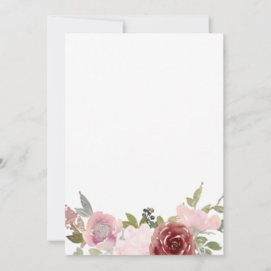 bloemige blos aangepaste naam felicitatie met het  kaart (Achterkant)