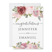 bloemige blos aangepaste naam trouw felicitaties