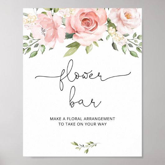 Bloemige blos roze Bloem bar Poster (Voorkant)