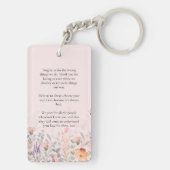 Bloemige Blos Roze Herdenkingsgebed Sleutelhanger (achterkant)