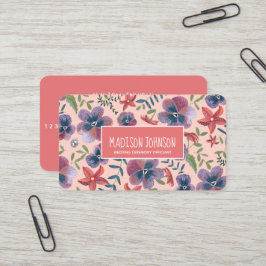 Bloemige blosj boho waterverf bloemen visitekaartje