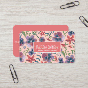 Bloemige blosj boho waterverf bloemen visitekaartje