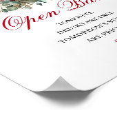 Bloemige Blush Bourgondië Open Bar 8x10 Bord Poster (Hoek)