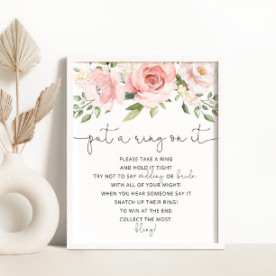 Bloemige blush doe een ring aan het spel poster