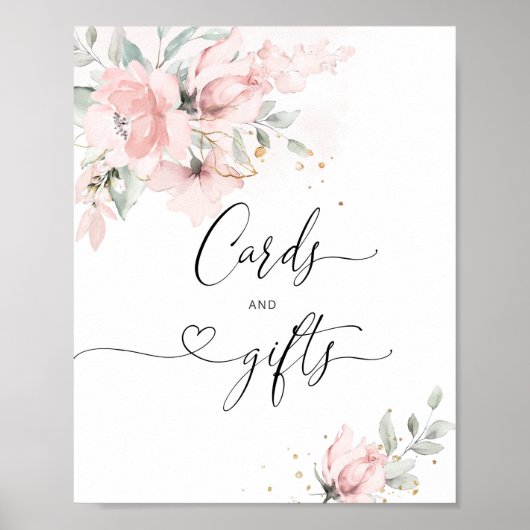 Bloemige 'Blush' kaarten en cadeaus Poster (Voorkant)
