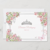 Bloemige Blush Roze en Groene Save the Date Kaart (Achterkant)