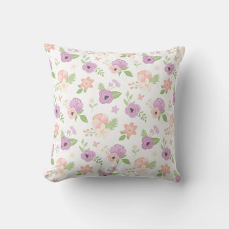 Bloemige Blush Roze Paarse Bloei Groenelementen Kussen