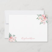 Bloemige Blush Roze Quinceañera Bedankkaart (Achterkant)